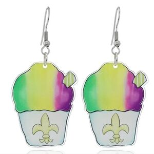 👋 Mardi Gras fleur de lis snowball earrings | Mix And Match 3/$20